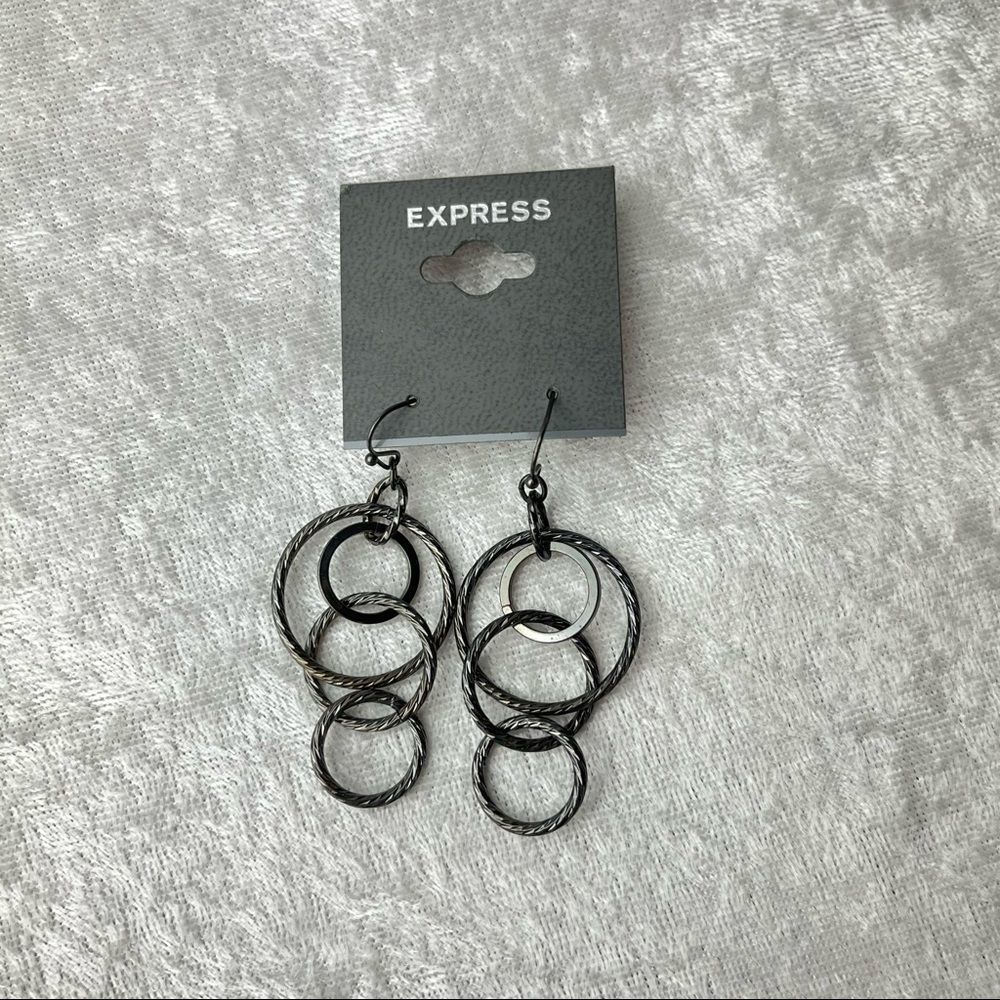 Express Gunmetal Gray Dangle Earrings NWT